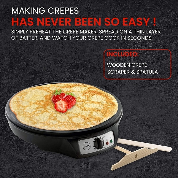 Nutrichef Electric Griddle & Crepe Maker Cooktop Hot Plate