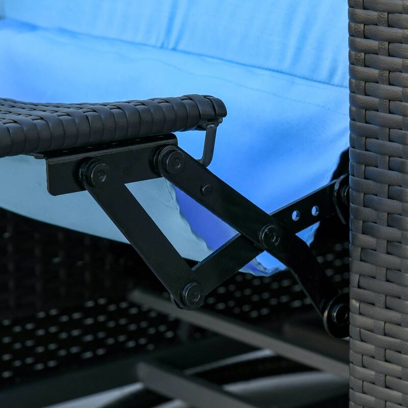Outsunny Outdoor Wicker Swivel Recliner Chair (Excluding the table)