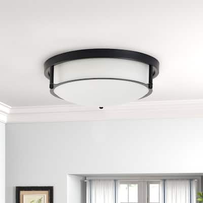 13-Inch Farmhouse Flush Mount Round Ceiling Light Fixture for Hallway
