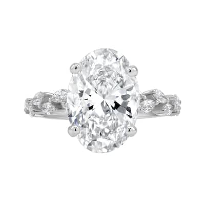 Auriya 14k Gold 6 1/2ctw Lab grown Oval Nature's Inspired Diamond Engagement Ring (E-F VS)
