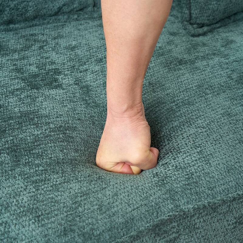 L Shaped Modular Sectional Sofa with Chaise Lounge, Chenille Upholstered Cloud Couch, Full Compressed Corner 4 Seat Sofa