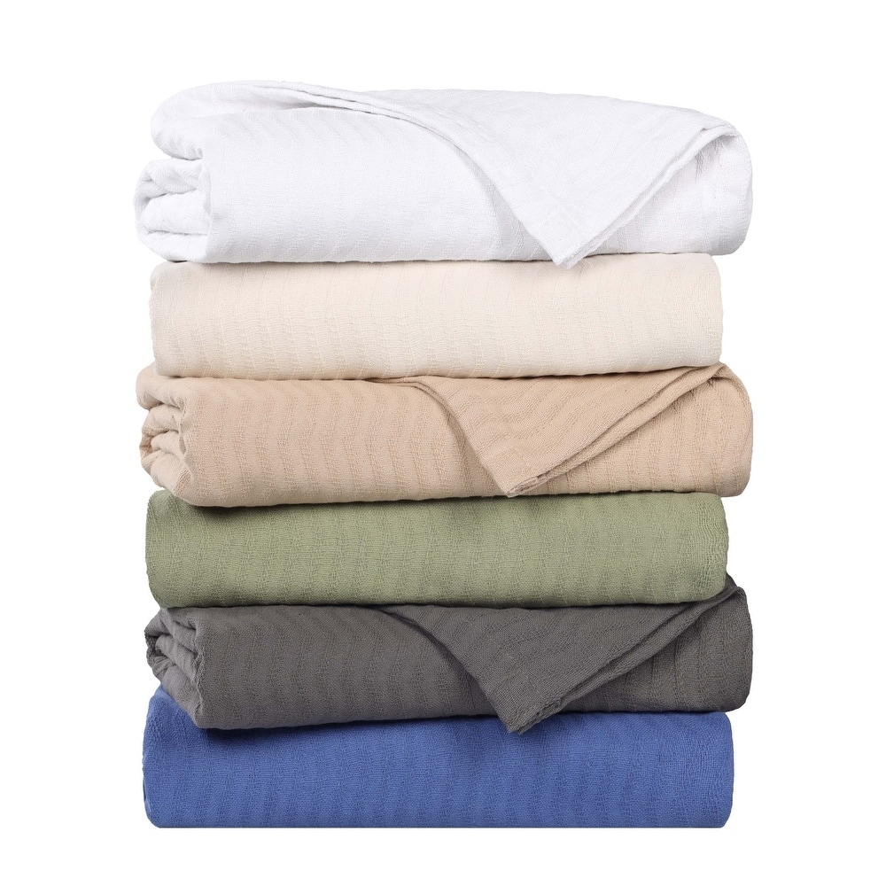 Superior Jena Cotton Textured Chevron Lightweight Woven Blanket