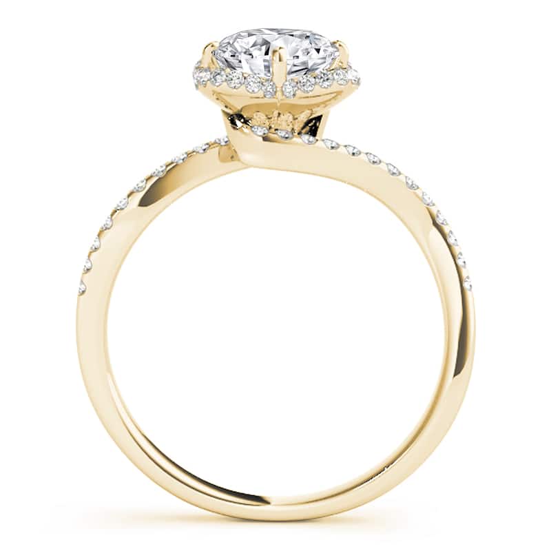 Auriya 14k Yellow Gold Lab Grown Round Diamond Halo Engagement Ring 0.50 to 5.00 ct. tw. (F-G VS)