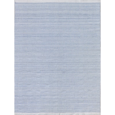 EXQUISITE RUGS Naples Indoor/Outdoor Flatweave PET yarn Light Blue Area Rug.