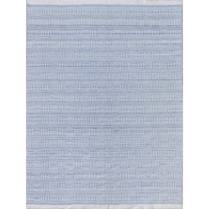 EXQUISITE RUGS Naples Indoor/Outdoor Flatweave PET yarn Light Blue Area