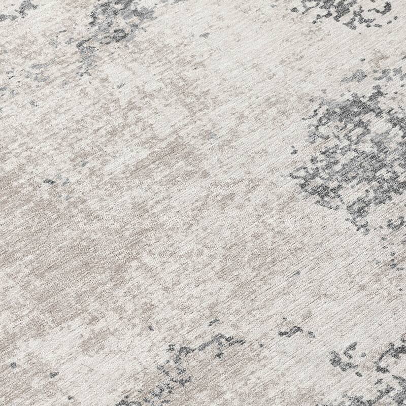 Machine Washable Indoor/ Outdoor Abstract Pixels Chantille Rug