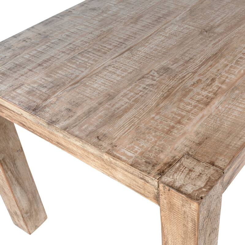Patrick 79" Wide Pine Wood Dining Table, Natural