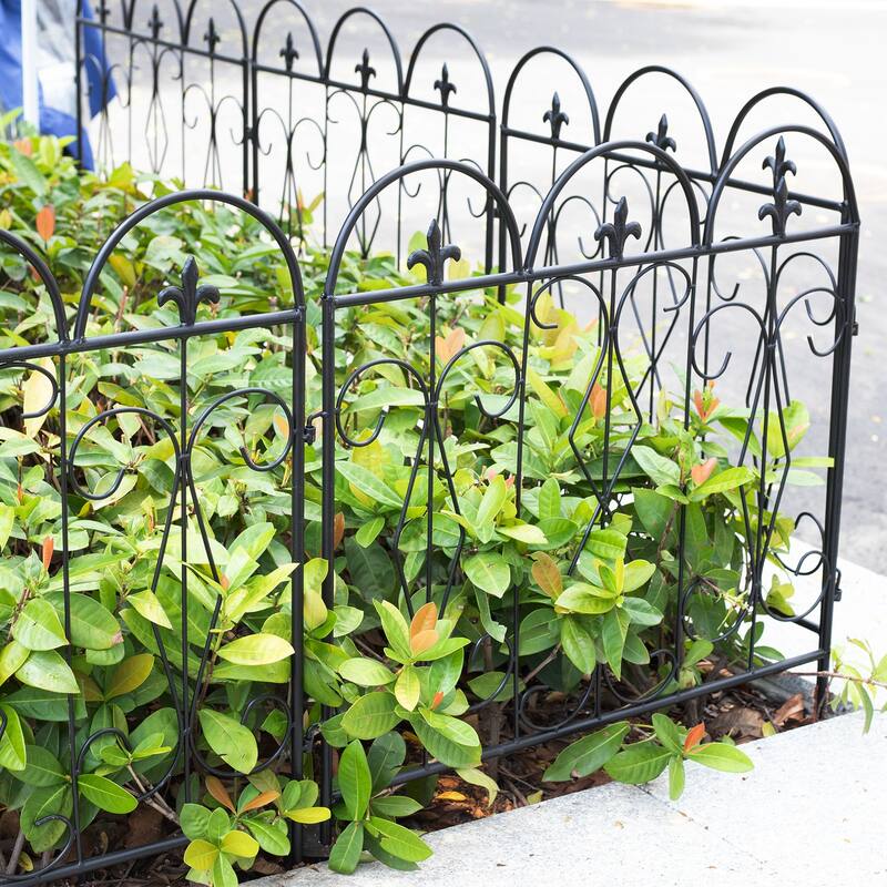 5 Pack Garden Fence Metal Fencing Panels Rustproof Border Section Fence