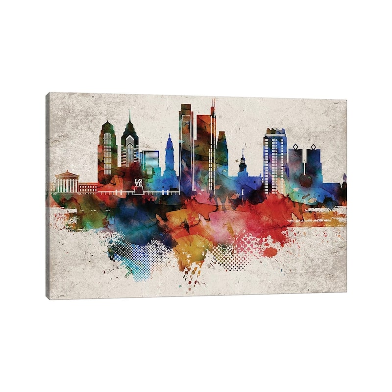 iCanvas "Philadelphia Abstract" by WallDecorAddict Canvas Print