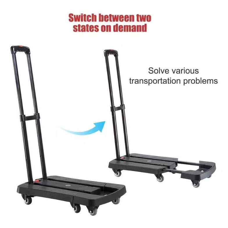 330 lb Capacity 6-wheel Retractable Hand Truck with TPR Wheels