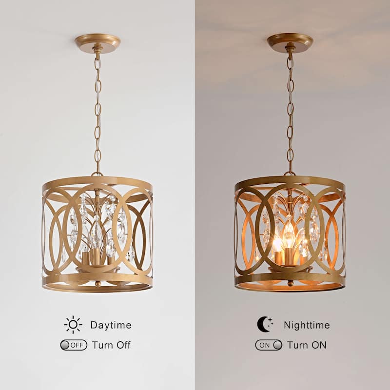 Aurelia 3-light Metal Cage Drum Chandelier