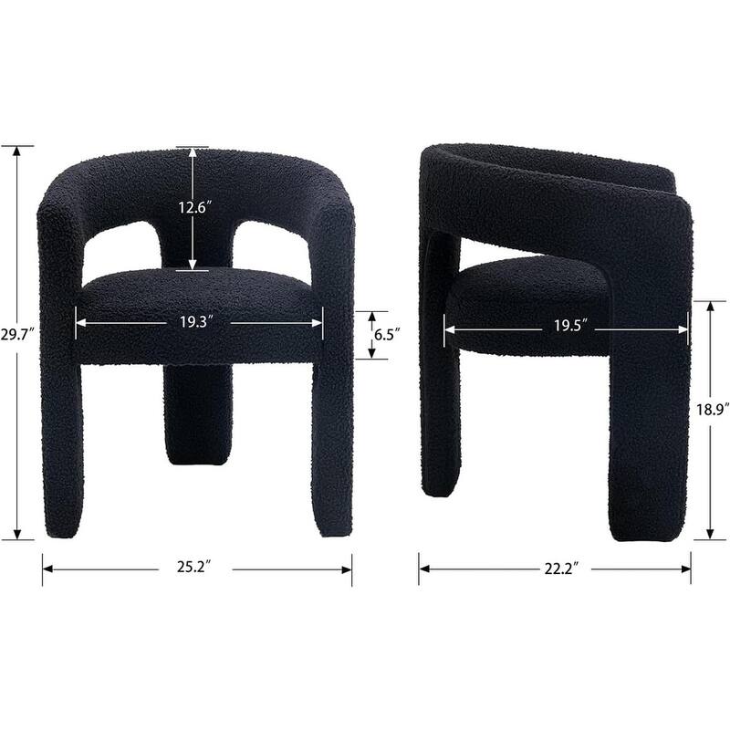 Modern Barrel Kitchen & Dining Room Chairs Set, Upholstered Accent Chairs with Arm