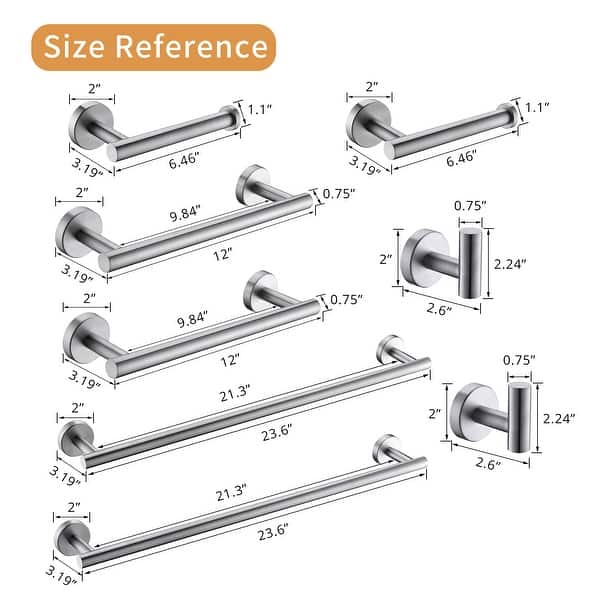 Brushed Multi-piece 304 Stainless Steel Bathroom Hanger - Bed Bath ...