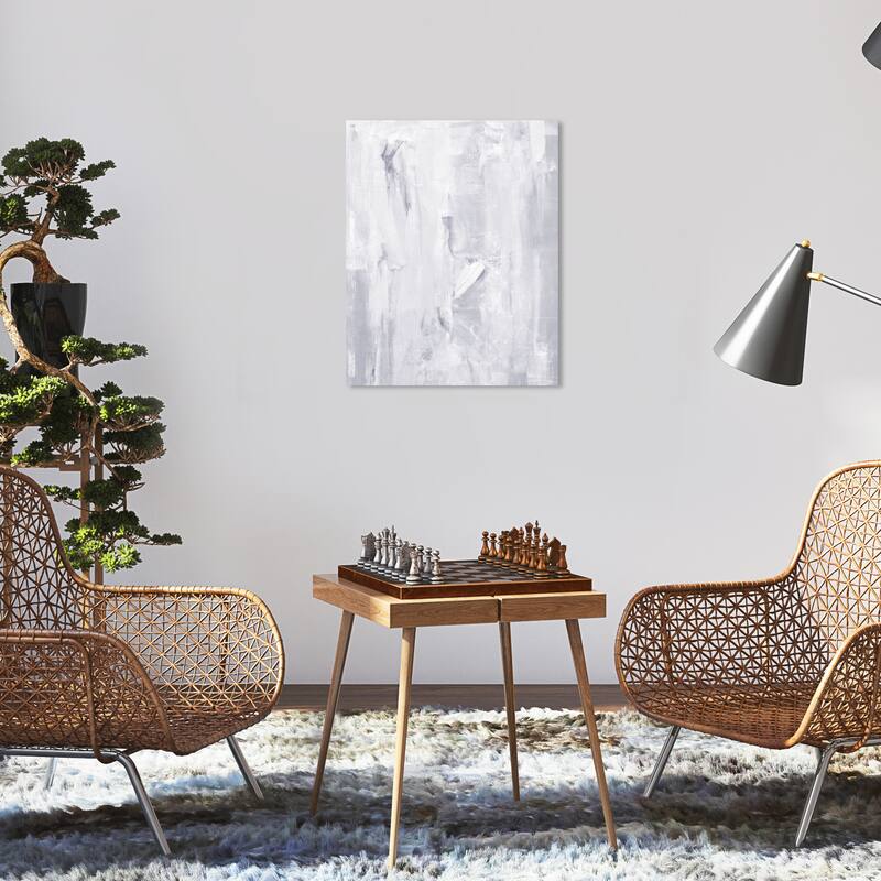 Wynwood Studio Canvas Abstract Concrete and Lavender White and Light Gray Modern & Contemporary Wall Art Canvas Print - 20 x 16