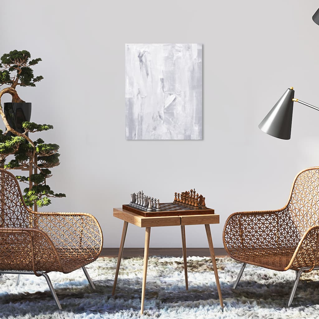 Wynwood Studio Canvas Abstract Concrete and Lavender White and Light Gray Modern & Contemporary Wall Art Canvas Print