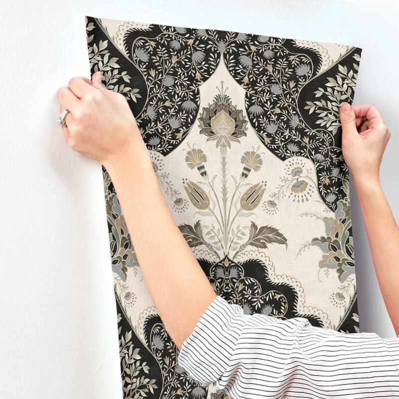 A-Street Prints Auden Black Floral Grandeur Wallpaper