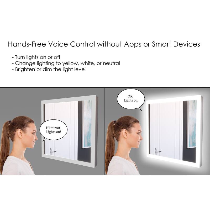 Smart Angelina Voice Controlled LED Decorative Bathroom and Vanity Mirror