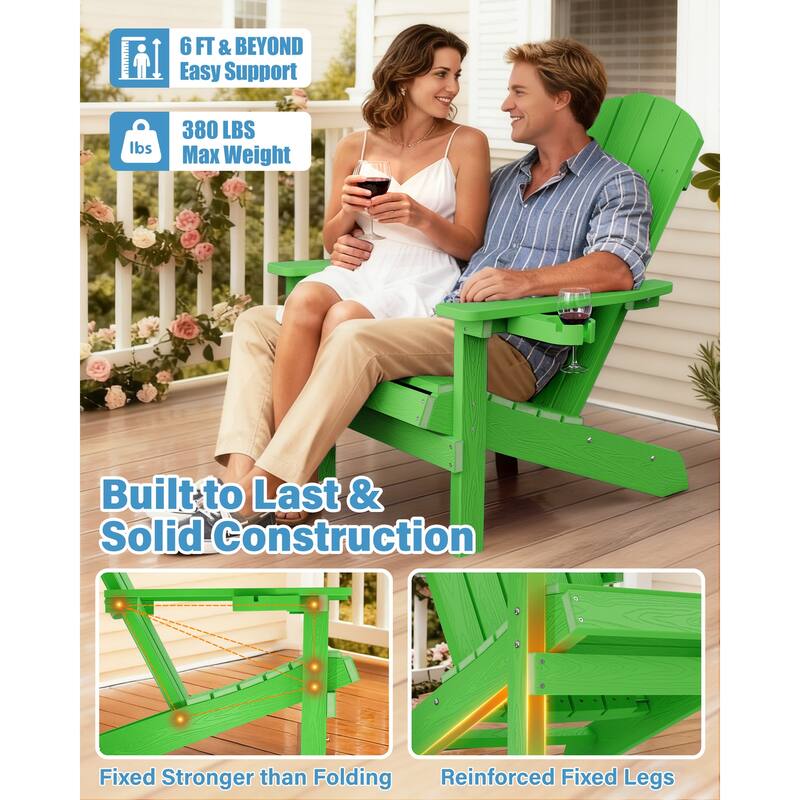WINSOON All Weather HIPS Outdoor Plastic Adirondack Chairs