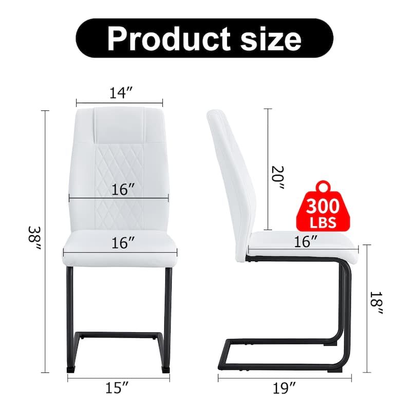 Modern dining room chairs, and golden leg cushioned chairs made of artificial leather, suitable for kitchens Set of 4