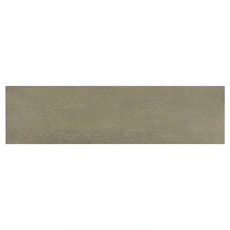 Wooden Console Table with Oak Veneer Top,Farmhouse Entryway Table with Rubber Wood Slender Curved Legs