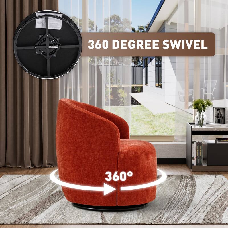 Ouyessir Accent Upholstered Round Velvet 360 Degree Swivel Sofa Chairs