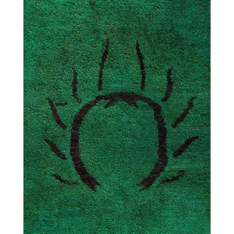 Contemporary Overdyed Wool Hand Knotted Area Rug - 9' 4" x 12' 0"