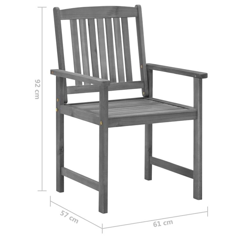 vidaXL Patio Chairs Outdoor Chair with Cushions for Deck Solid Wood Acacia