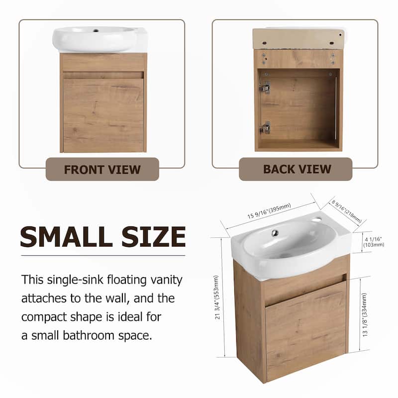 16 Inch soft Close Doors Bathroom Vanity With Sink