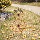 preview thumbnail 1 of 6, Glitzhome 33.75''H Fall Metal Bicycle Wheel Pumpkin Yard Stake or Hanging Decor (2 Functions)