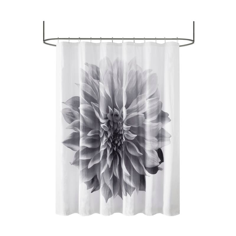 Madison Park Quinn Printed Floral Cotton Shower Curtain