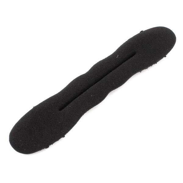 Unique Bargains Black Sponge Hair Styling Ponytail Bun Maker Holder 22cm For Woman