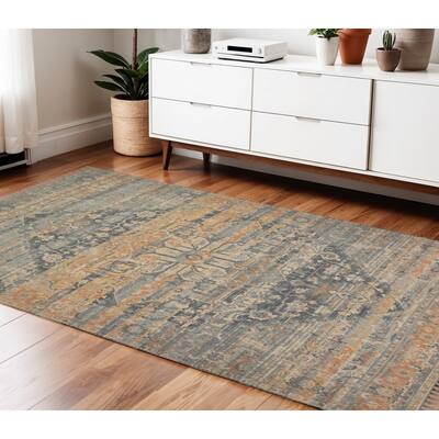 HomeRoots Oriental Transitional Rectangle Area Rug - 66.00 in. x 42.00 in. x 0.20 in.
