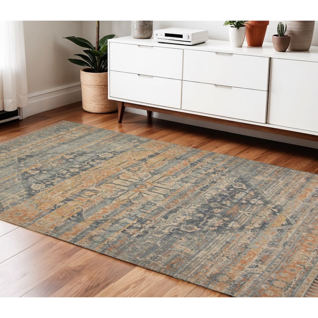 HomeRoots Oriental Transitional Rectangle Area Rug - 66.00 in. x 42.00 in. x 0.20 in.