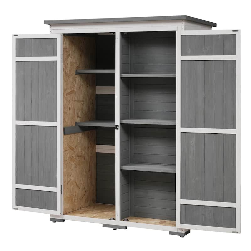 Outdoor 5.5ft Hx4.1ft L Wood Storage Shed