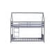 preview thumbnail 42 of 40, Twin Over Twin House Floor Bunk Bed with Roof, Guardrails & Ladder