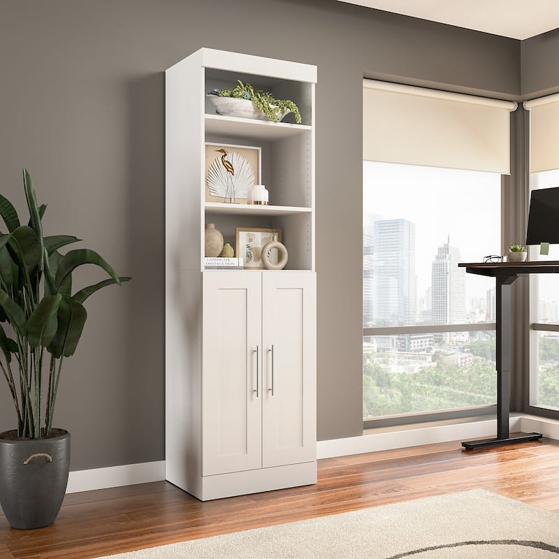 Pur 25W Closet Organizer with Doors by Bestar - Closet Organizer - White