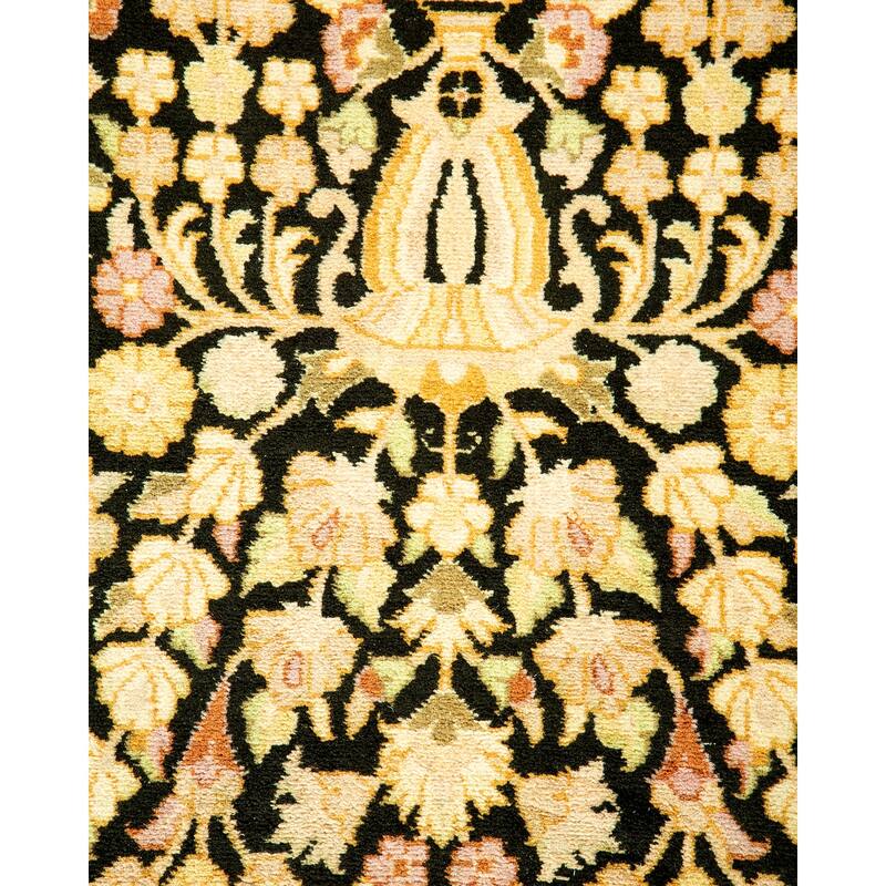 Overton Handknotted Wool Traditional Oriental Black Runner