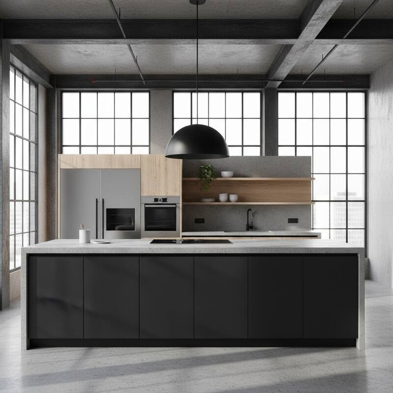 24 Inch Integrated LED Pendant Light Dimmable 5 Color Temperature Selectable - Black