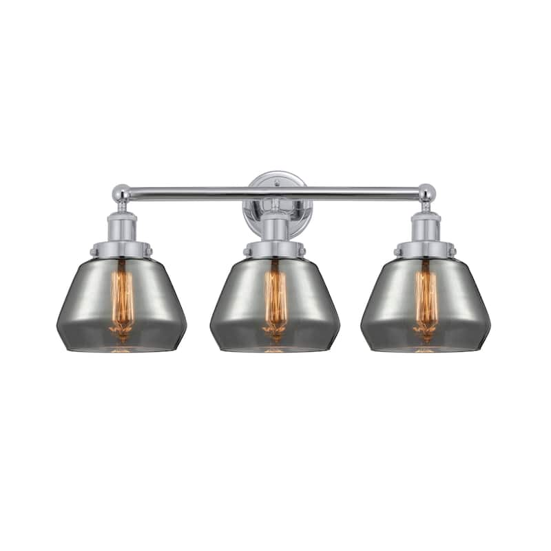 Innovations Lighting 616-3W-10-25 Fulton Vanity Fulton 3 Light 25" - Polished Chrome / Plated Smoke