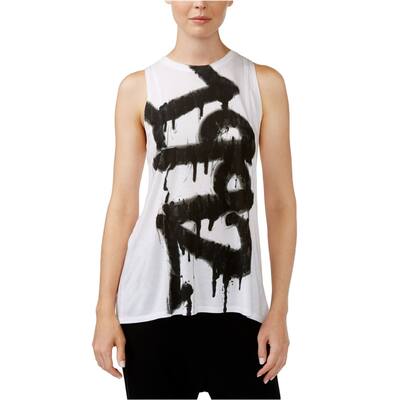 Rachel Roy Womens 1992 Graphic Tank Top, White, Small