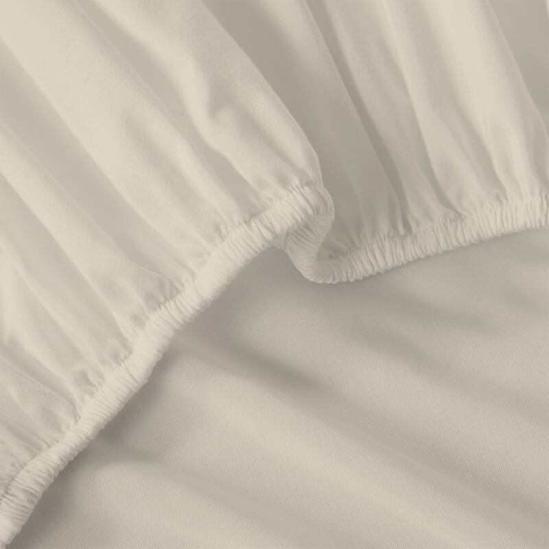 Color Sense 100% Cotton Percale Cool & Crisp 2-Piece Fitted Sheet Set