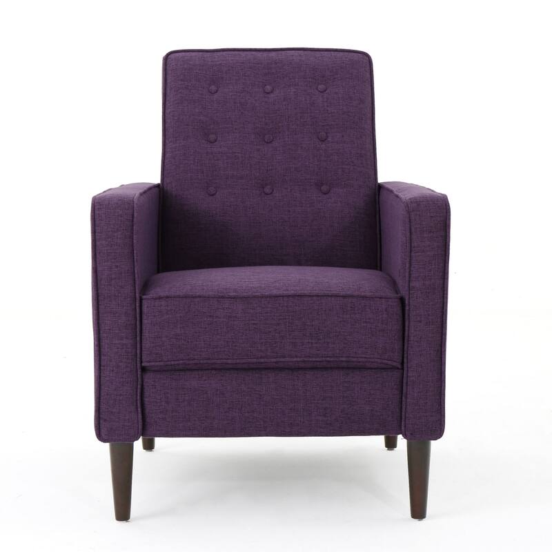 Dupe Manual Reclining Chair, Button Tufted Design, Purple Polyester