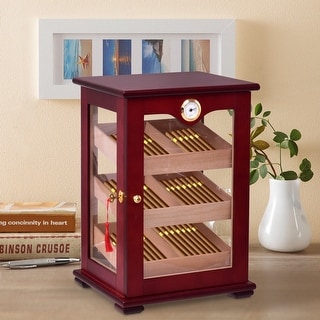 Shop Costway Countertop Display Humidor 150 Cigars Storage Cabinet