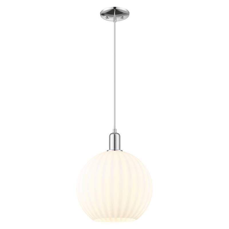 Innovations Lighting Endless Possibilities Arcadia - White Venetian - 1 Light 12" Cord Hung Mini Pendant - Polished Chrome