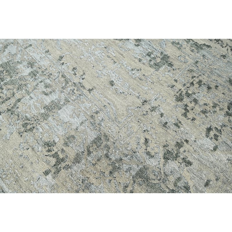 LoomBloom Beige Transitional Turkish Oushak Wool Oriental Area Rug - 7' 8'' x 9' 10''