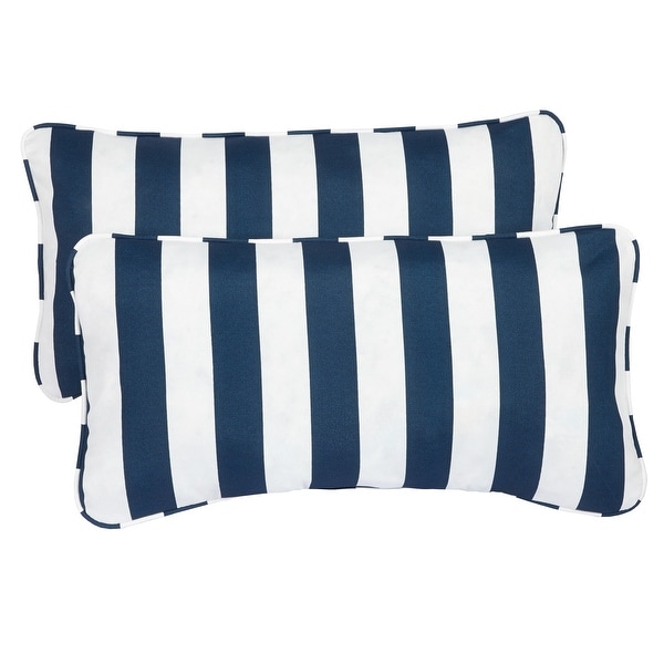 Navy blue and white striped outdoor pillows shop