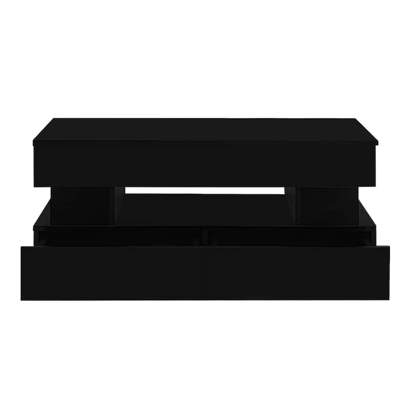 Lift-Top Coffee Table with 2 Drawers and Hidden Compartment