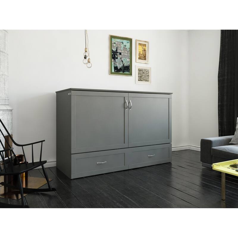 Hamilton Murphy Bed Chest with Storage Drawer and Built-In Charger