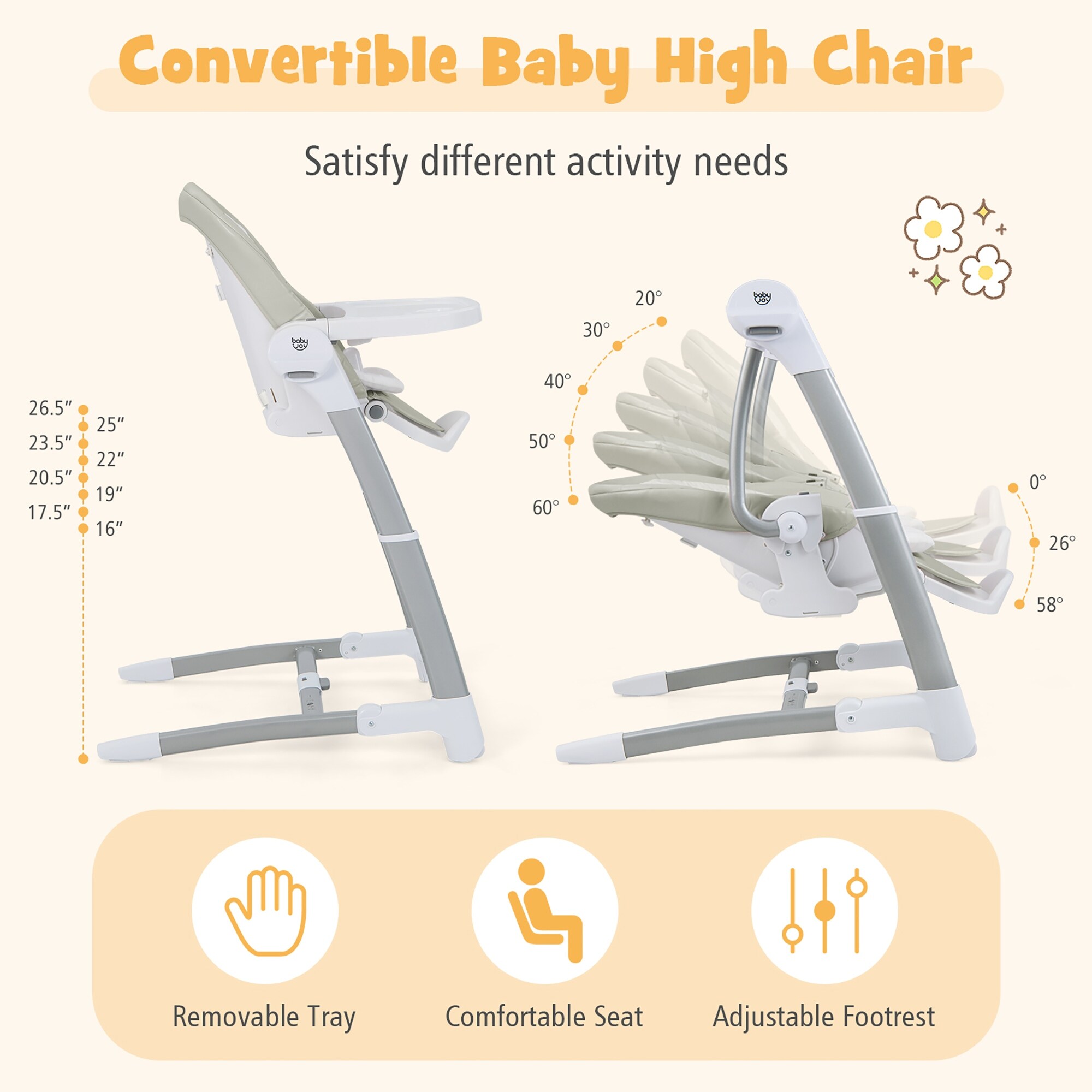 Baby swing and clearance high chair combo