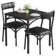 preview thumbnail 9 of 22, 3 Pcs Dining Table Chair Set , Compact Kitchen Table with 2 Upholstered Chairs - 29.2x29.2x30in Black